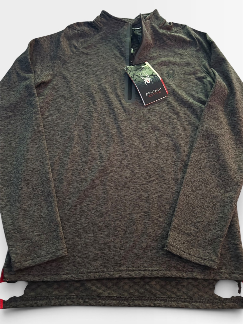 Spyder Men's Heather Charcoal Quarter-Zip Pullover Top